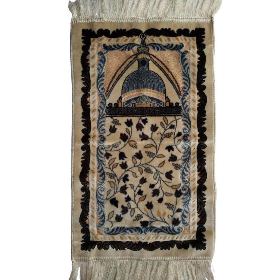 Diskon Sajadah Anak Warna Krim Dan Masjid Warna Biru Berornamen Daun