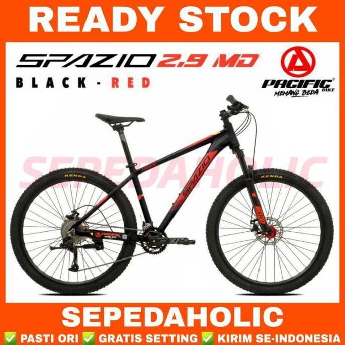 Terlaris Sepeda Gunung Mtb 27.5" Inch Pacific Spazio 2.9 Md (Frame Alloy, 18 Speed, Cakram Mekanik)