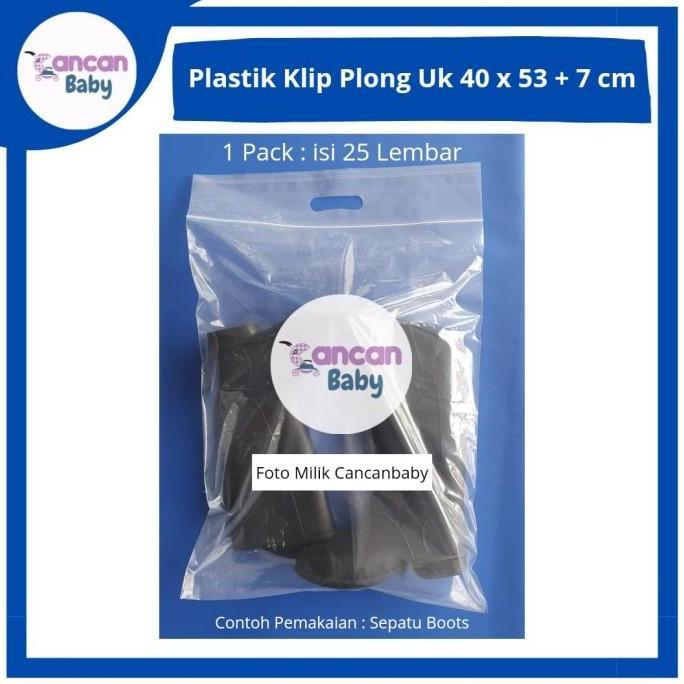 Plastik Klip Plong 40x53+7 cm Ziplock Bening Jumbo Besar Baju Sepatu Tebal 0.5