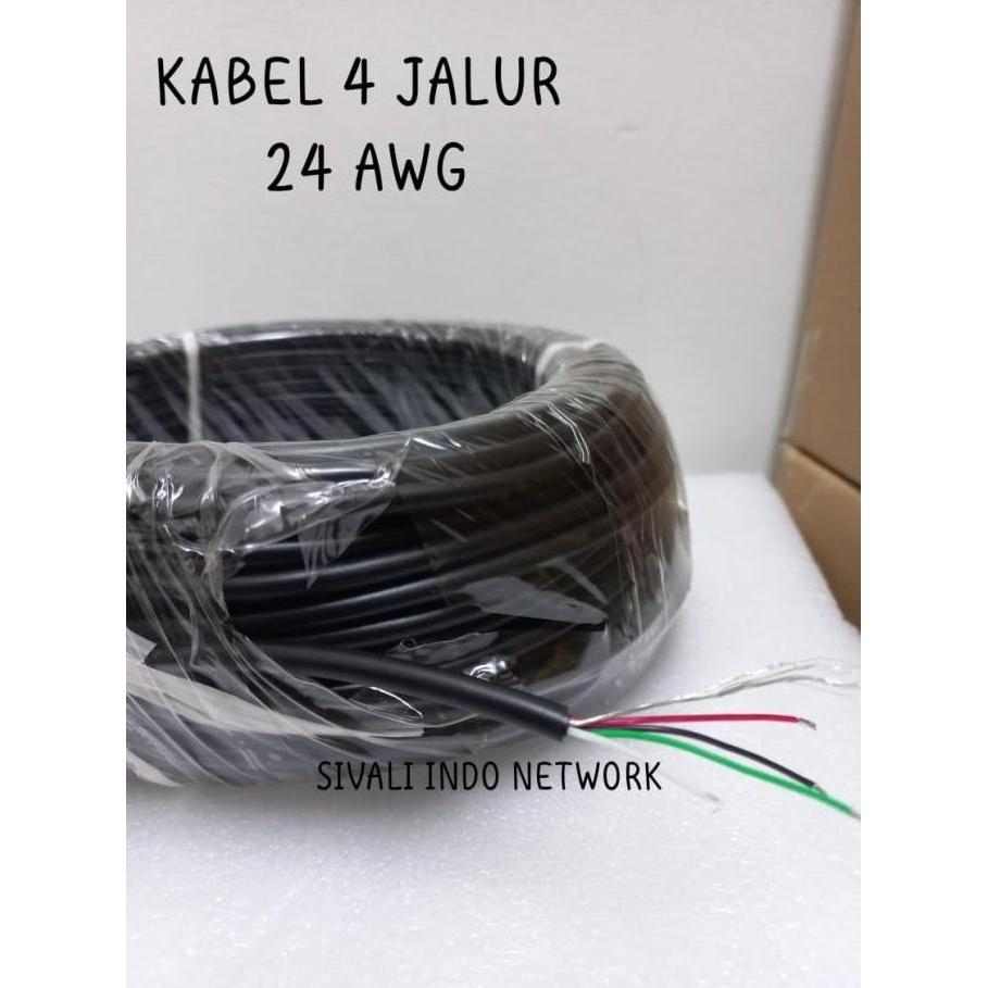 Kabel 4 Jalur Awg 24 Hitam Kabel Serabut 4 Plus Ground