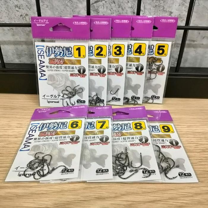 (Promo) Kail Pancing Iguruai Iseama Hook Kuat Tajam Tebal - Set Isi 12 Kail - Mata Kail Bestseller