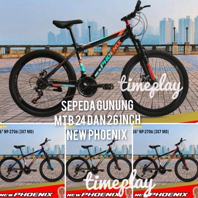 Terlaris New Phoenix Sepeda Gunung Mtb 2706 Size 24 Dan 26 Inch