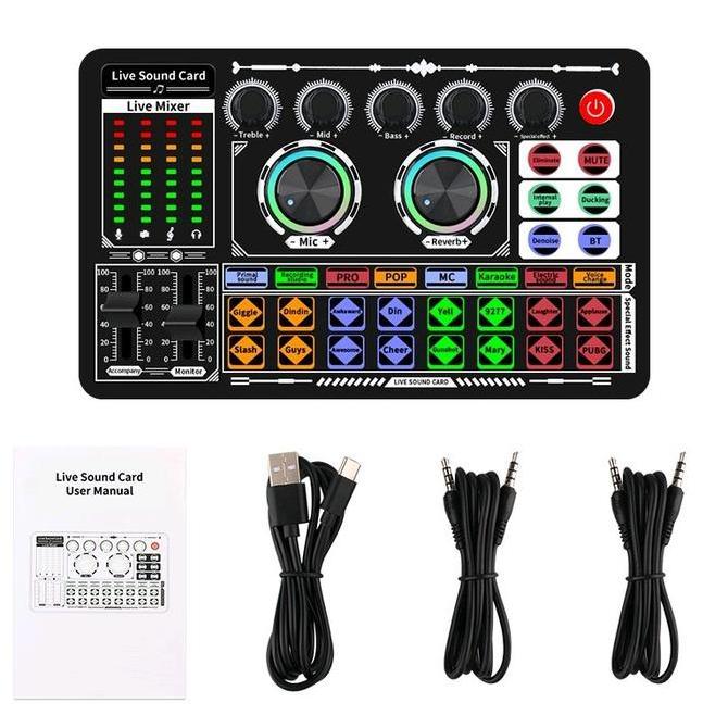 Singover- Paket Lengkap Soundcard F999 Condenser Mic Microphone Bm800