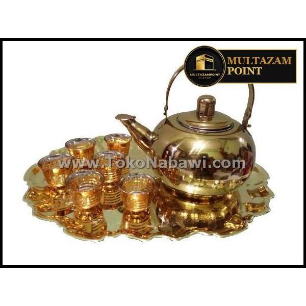 Teko Gelas Nampan Emas Set