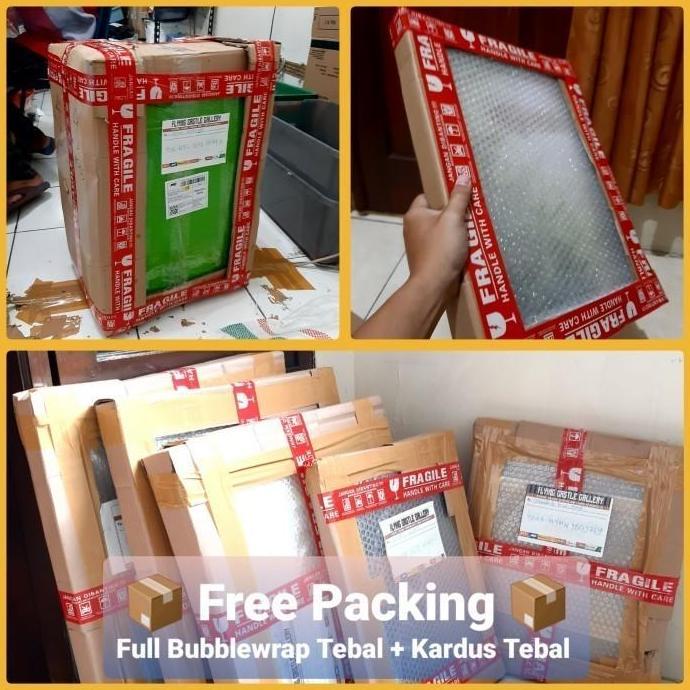 Gambar Poster Lukisan Yesus Mengetuk Pintu + Bingkai Frame Rohani