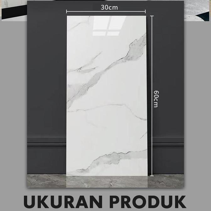 Allbit- Hoptech Paket 5 Pcs Stiker Dinding Vinyl Marble Granit 30X60 Cm Anti Air Waterproof Sticker 