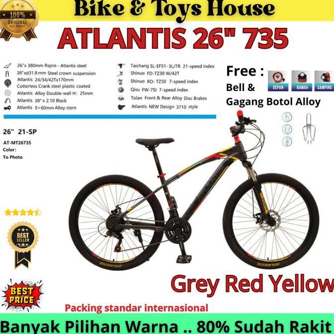 Terlaris Sepeda Gunung Atlantis Mtb At Mt 26" 69G