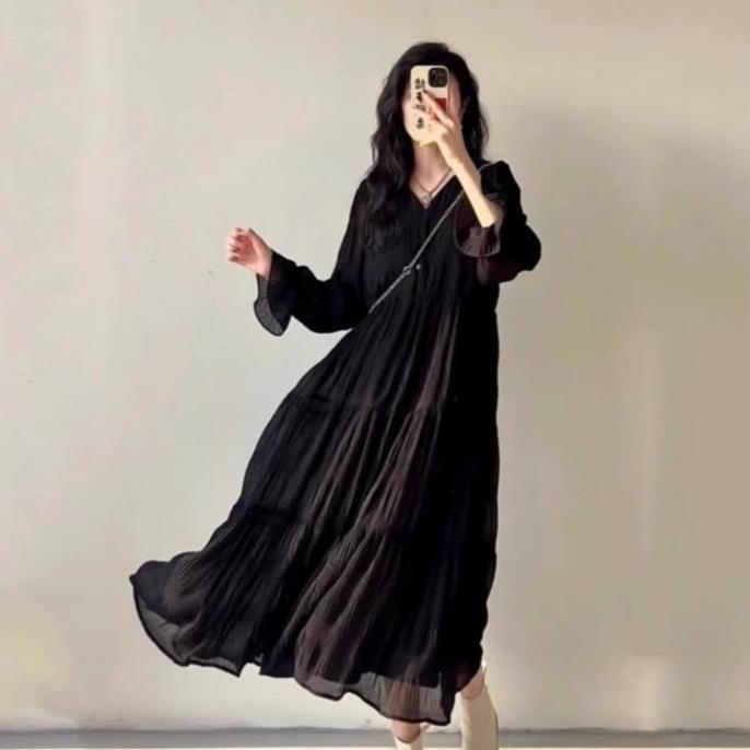Ftx- Gaun Panjang Wanita Gamis Simple Casual Premium M505