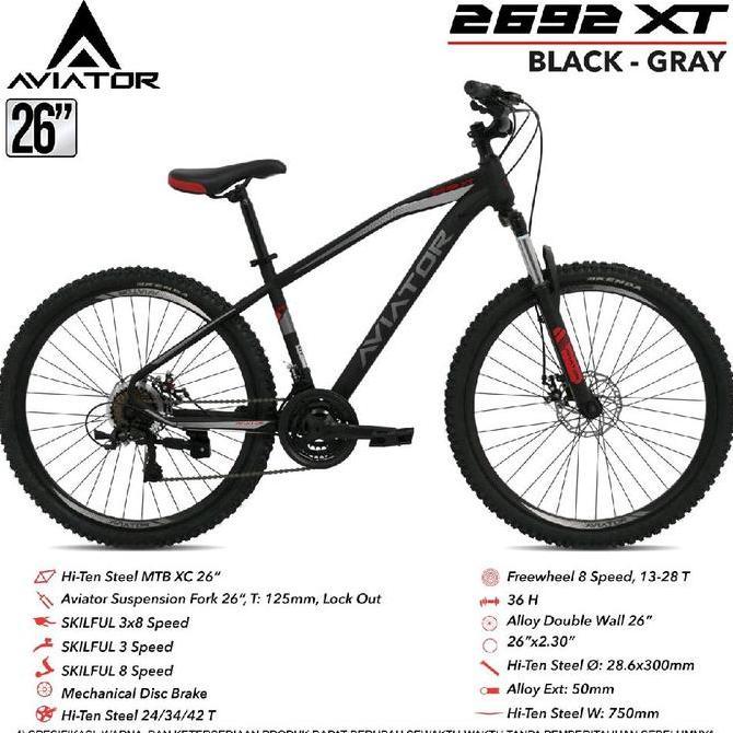 Terlaris Sepeda Gunung Mtb 24 26 Inch Aviator 2692 Xt By Pacific