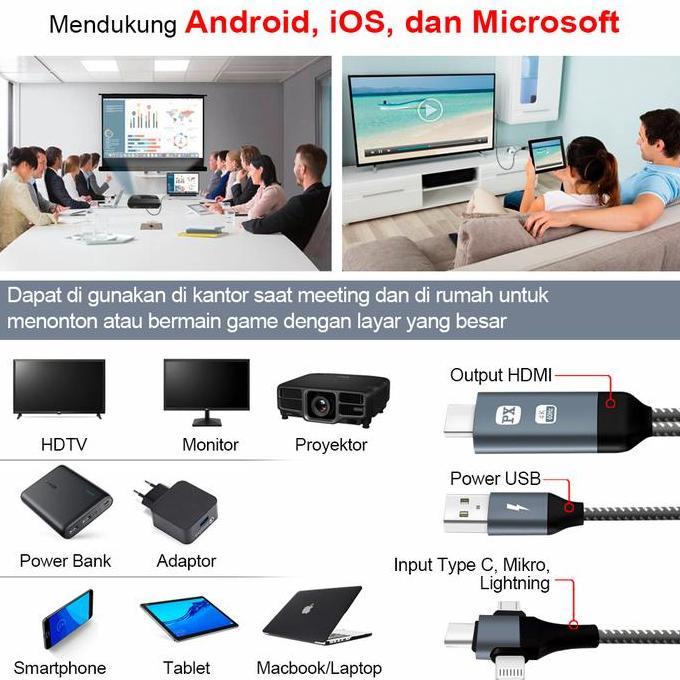 Ready Px Mha110U - Kabel Hdmi To Usb Tipe C Lightning Converter Tv Mha 110U | Original 100%