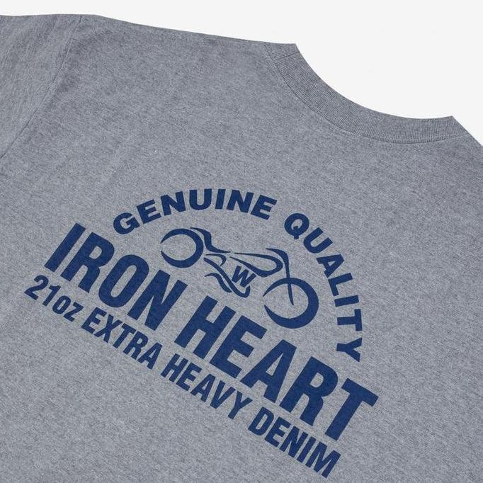 Iron Heart "21oz Extra Heavy Denim" Loopwheeled T-Shirt - Grey