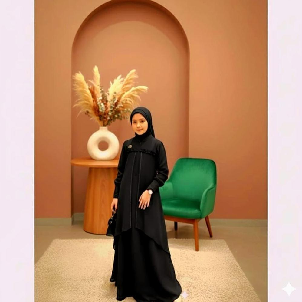 Termurah  Arumi Kids Gamis Anak Brokat Set Hijab Gamis Pesta Muslim Anak Lucu Model Terbaru Lebaran 