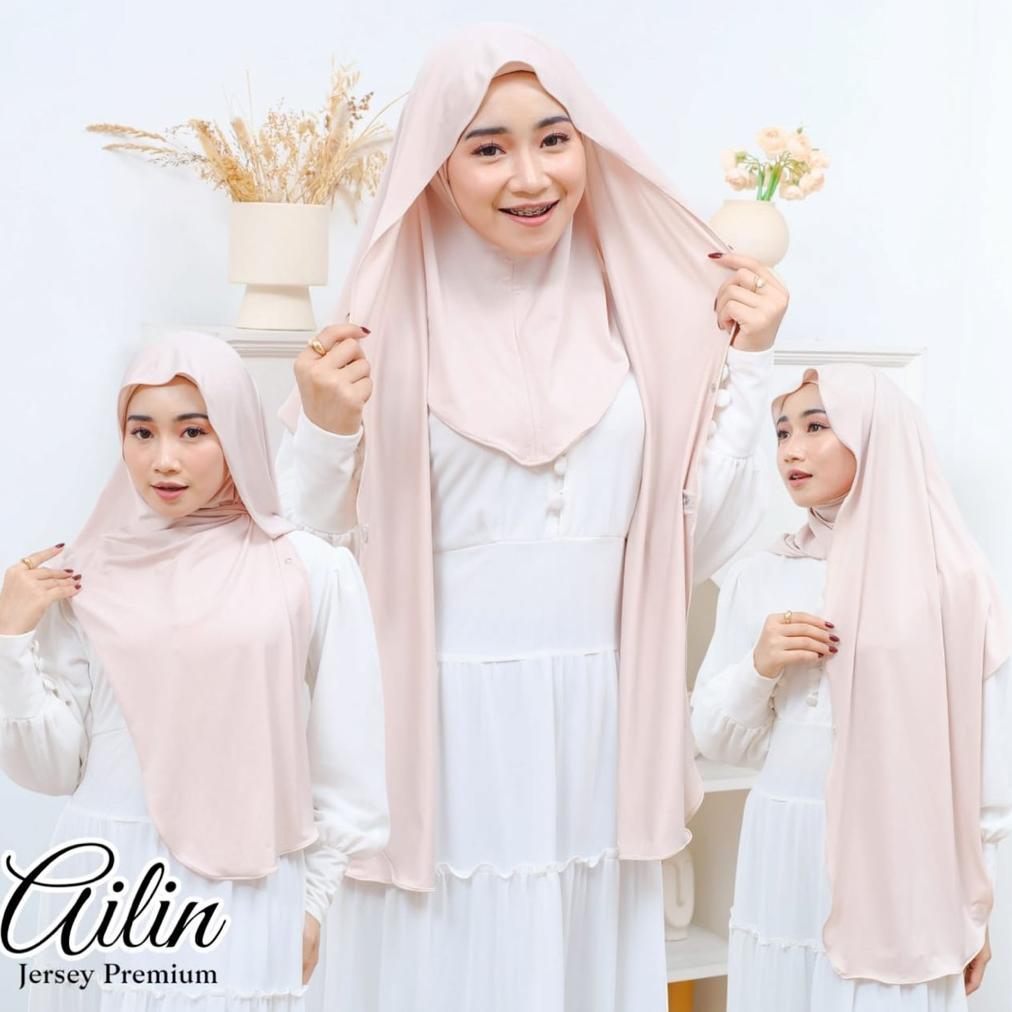 AILIN INNER - PASHMINA INNER NINJA INSTAN JERSEY KANCING Buruan