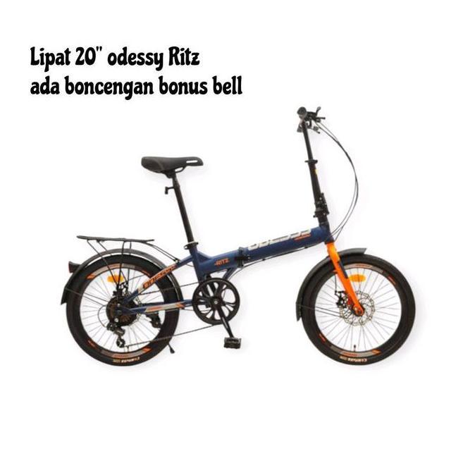 Terlaris 20 Inch Odessy Ritz Sepeda Lipat Anak Dewasa 7 Speed Rem Cakram Stang Dan Batangan Bisa Lip