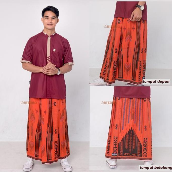 Diskon Orizano - Sarung Instan Pria Dewasa Batik Muslim Nyaman Remaja Santri Katun Motif Keren Hitam