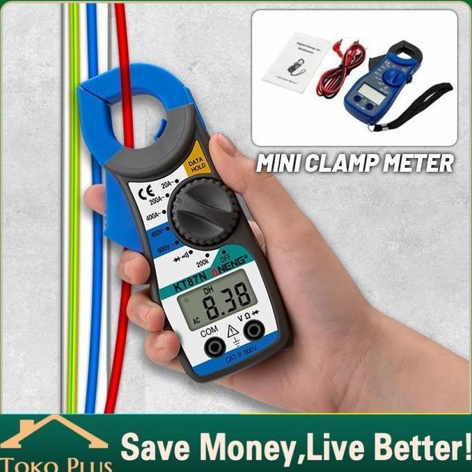 QWEKLY Digital Clamp Meter Tang Ampere Multitester Digital Kabel Tester AC DC