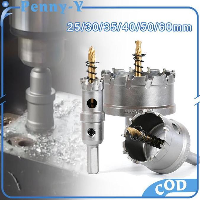 AKARAY Mata Bor Hole Saw Mata Bor Lubang Besi Holesaw Carbide TCT Mata Bor 25mm-60mm Untuk Stailess 