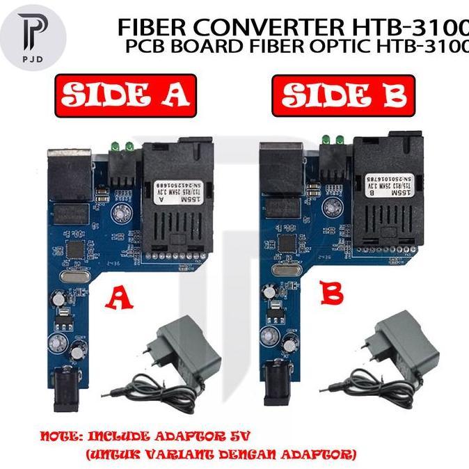 Wkprojec- Pcb Netlink Htb-3100 A+B Side A Side B Fiber Optic Media Converter Fo