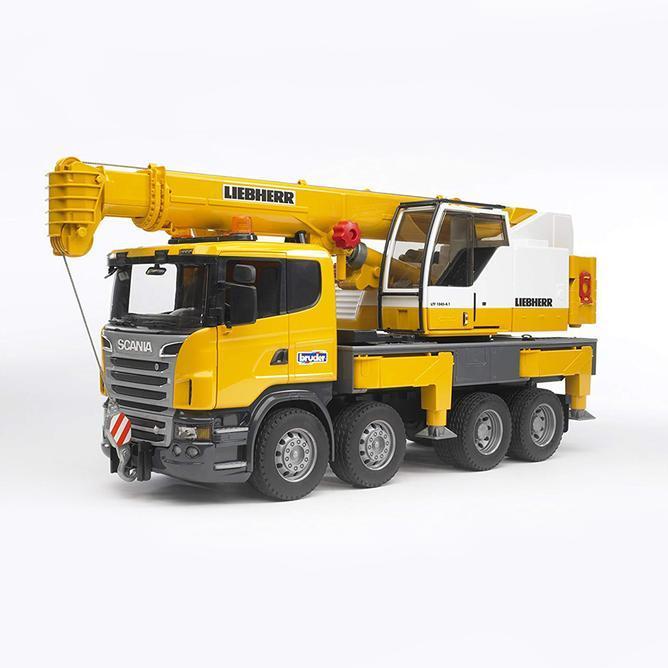 Bruder 3571 Scania 560R Liebherr Crane Tru With Lht Sound Mainan Miniatur Truk Konstruksi