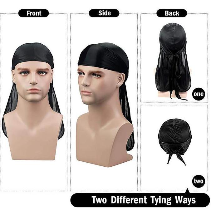 Bagus- Durag Ikat Kepala Silk Durag Bandana Hip Hop Pirate Hat Bandana Aksesoris Rambut