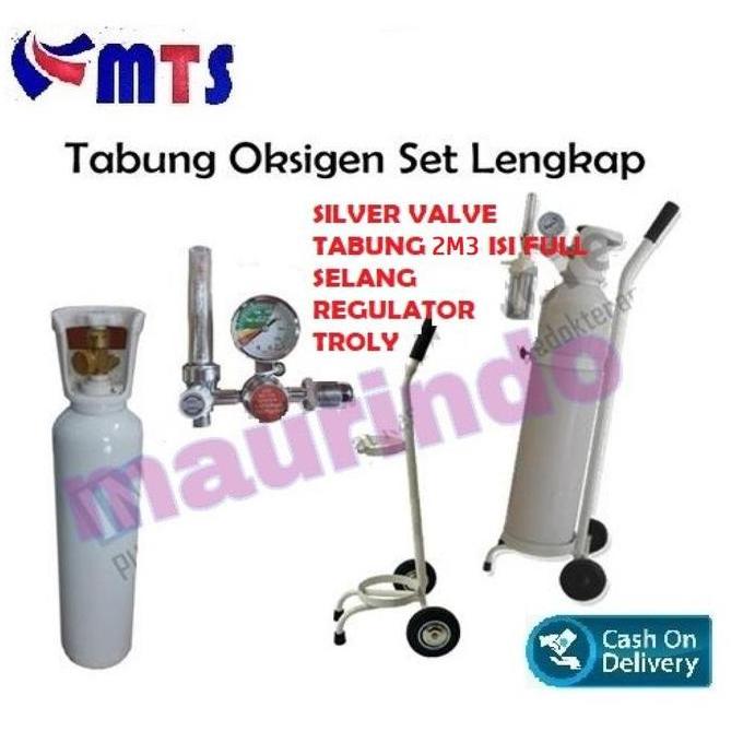 Tabung Oksigen 2M3 Lengkap Komplit Siap Pakai Tabung 2 M3 Isi Full