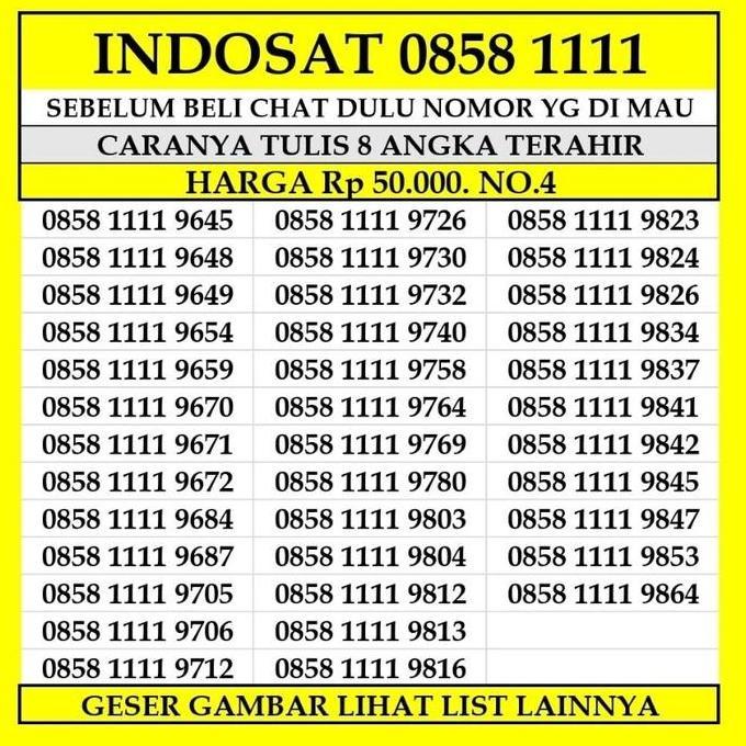 Nomor Cantik Indosat Ooredoo Kartu Perdana Prabayar