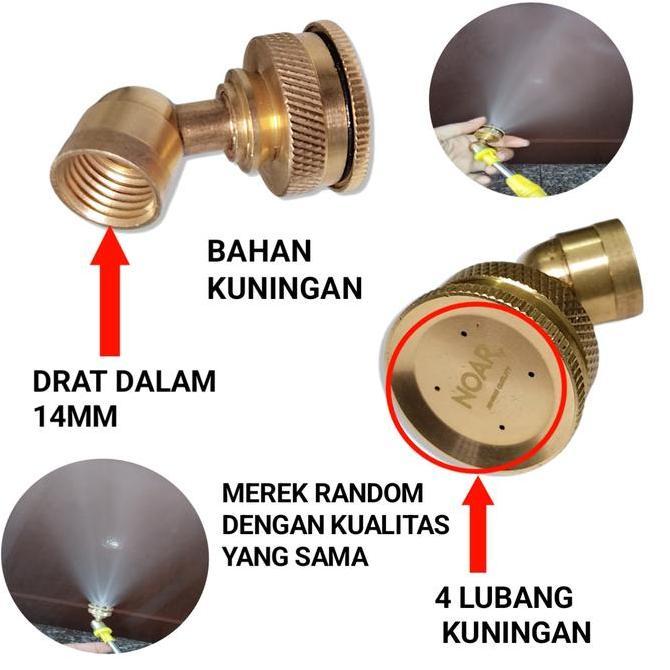 Lansungkirim- Nozzle / Spuyer / Nozle Sprayer Elektrik / Knapsak Lubang 4 Kuningan