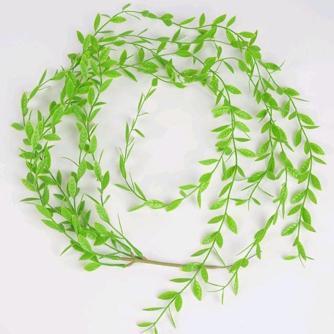 Lansungkirim- Grosir Bunga Jakarta 12Pcs 1 Satu Lusin Daun Plastik Rotan  Hoya Costa Juntai Lee Kwan