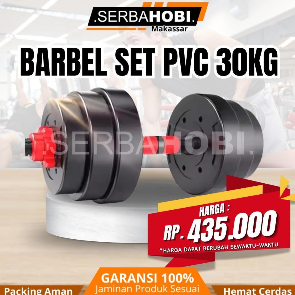 Barbel Set Pvc berkualitas 30kg / Dumble Barbel Set Pvc lengkap Termurah / Barbel Set Pvc 30kg