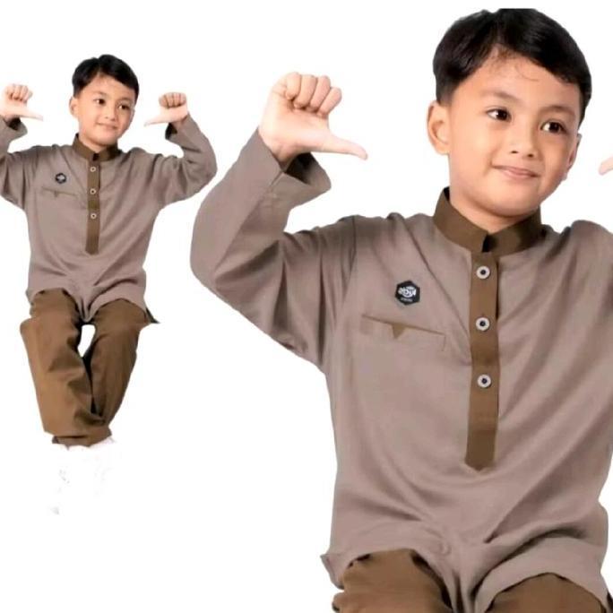 PREMIUM  SETELAN KOKO KURTA ANAK LENGAN PANJANG STYLE MODERN BAHAN KATUN TOYOBO DENGAN SAKU ALISAN B