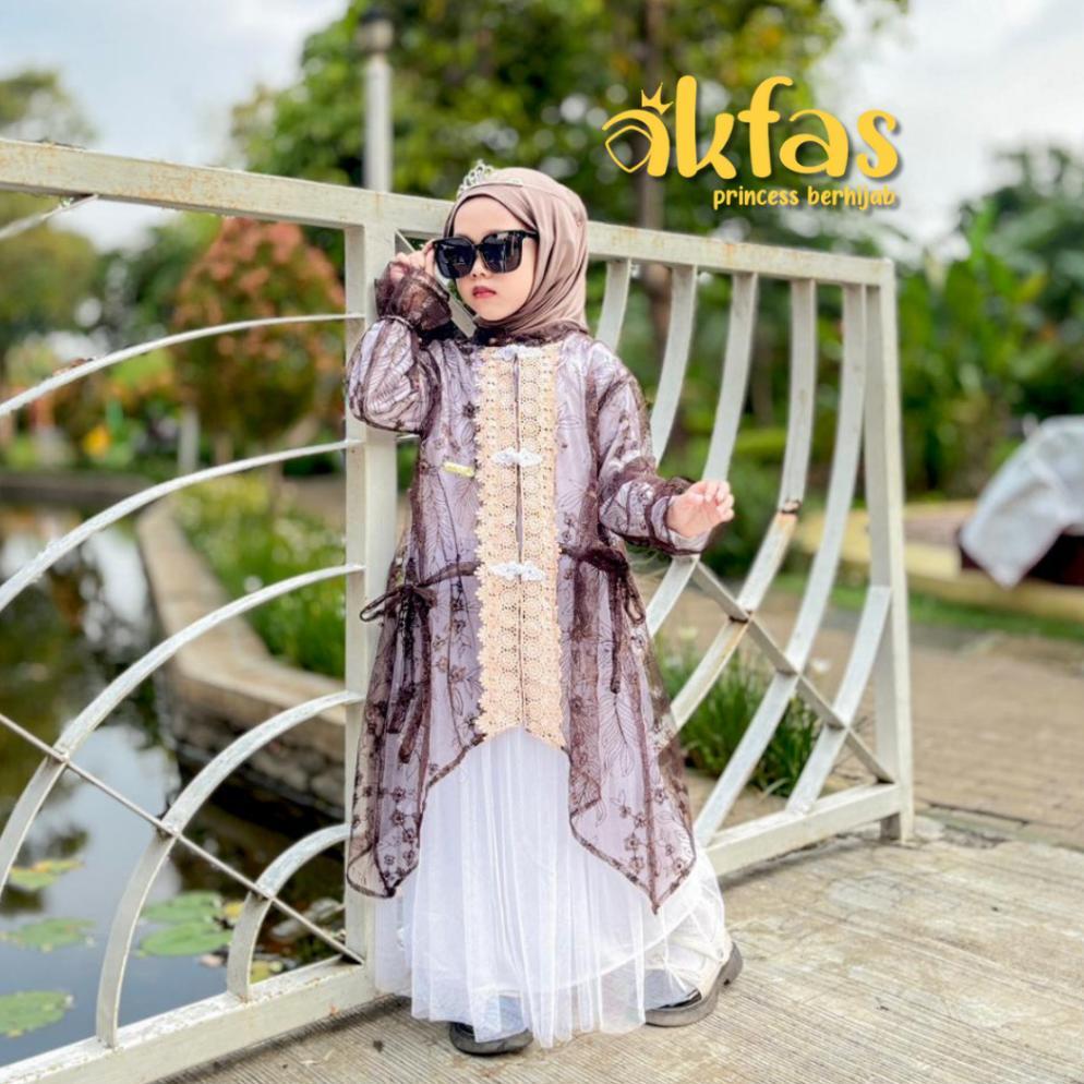 Grade Ori Akfas - Gamis Anak Perempuan Set Outer Dan Inner Akfas Gaun Pesta Anak Muslim Princess Ber