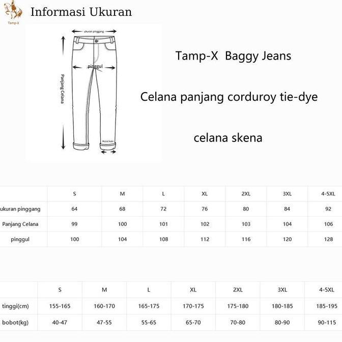 Sedia Tamp-X Corduroy Pants Pria Boyfriend Style Long Tie-Dye Men'S Elastic Waist Jeans | Original 1