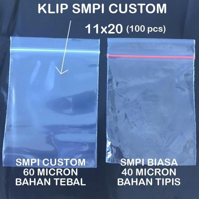 KLIP PP SMPI CUSTOM 11x20 60 MICRON TEBAL PLASTIK ZIPPER