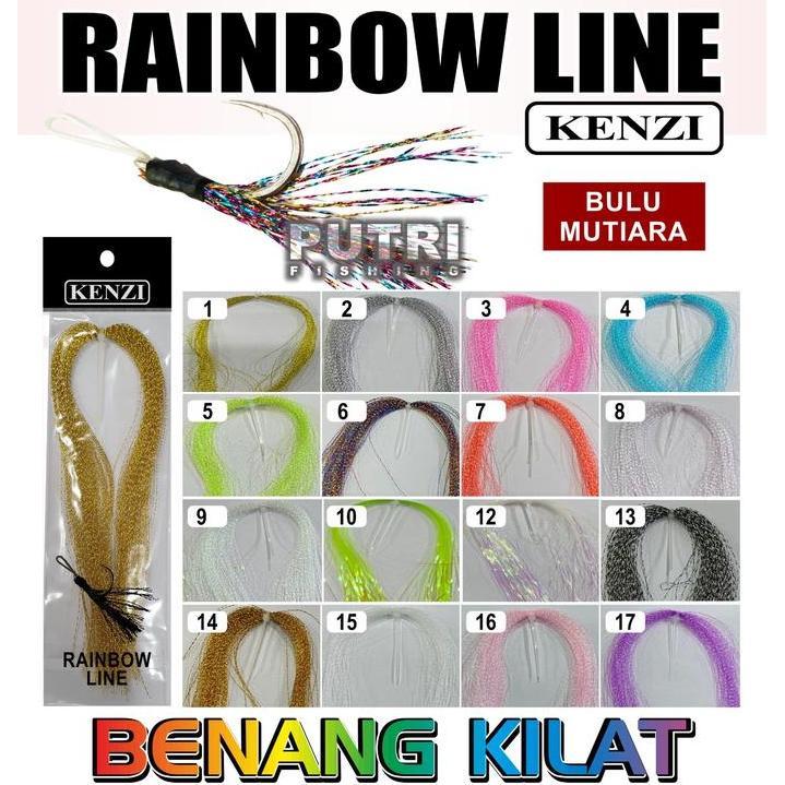 BENANG KILAT KENZI RAINBOW LINE BULU MUTIARA Aksesoris Pancing