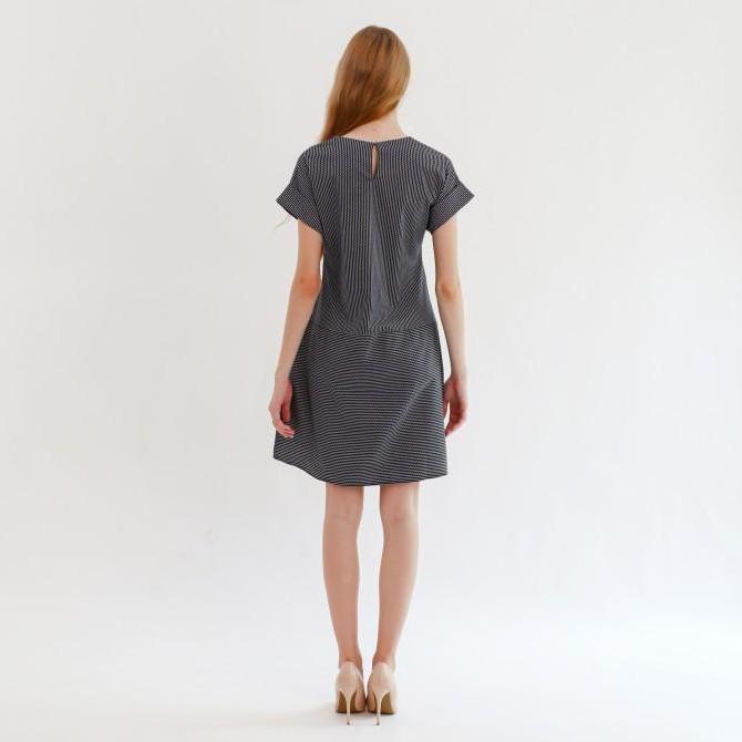 Sedia Sophitsix Livia Dress In Black White Stripes Casual Pesta | Original 100%