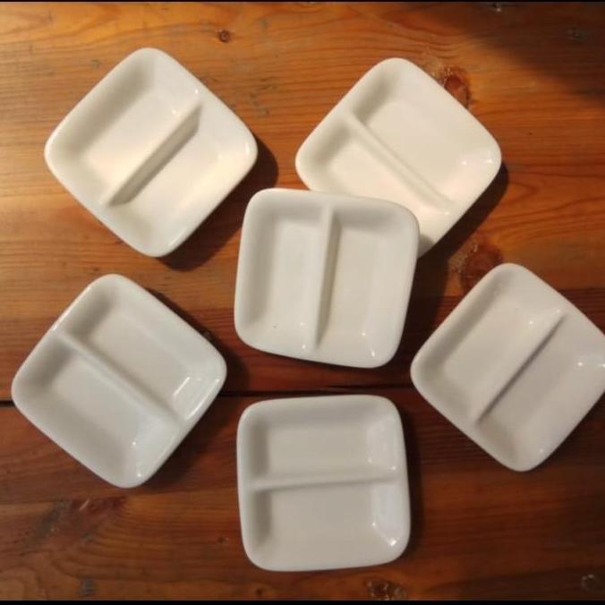 Piring Tempat Sambal Kecap Sekat 2 Keramik Home