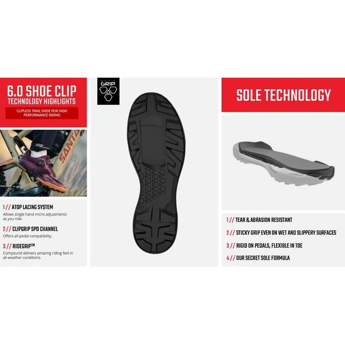 Shoes Leatt MTB 6.0 Clip Stealth / Sepatu Sepeda MTB DH Enduro