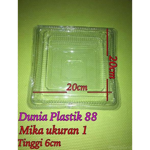 plastik mika ukuran 1 box kotak mika plastik bening tempat bolu kecil