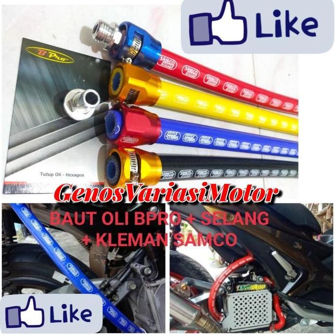 DV133 - Paketan Selang hawa samco sport + kleman Baut oli hawa Bpro Nmax aerox