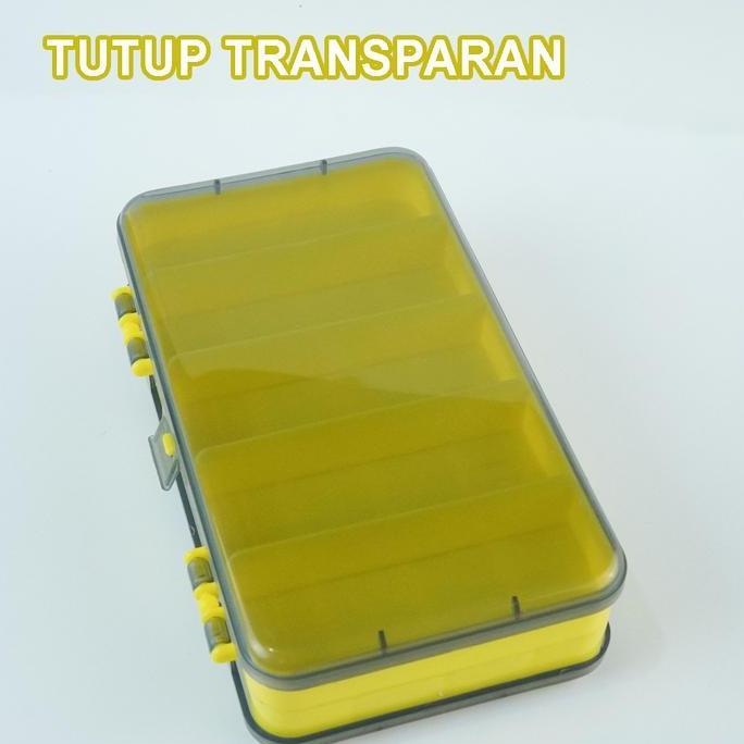 Box Alat Pancing  Box Kail Serbaguna Kompartemen Banyak Anti Air Kotak Umpan 2 Sisi Perlengkap Panci