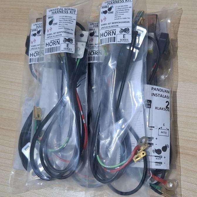 DA18 - Kabel set relay Klakson motor 12v 80A 4 pin Universal Wiring Harness booster kit horn Double 