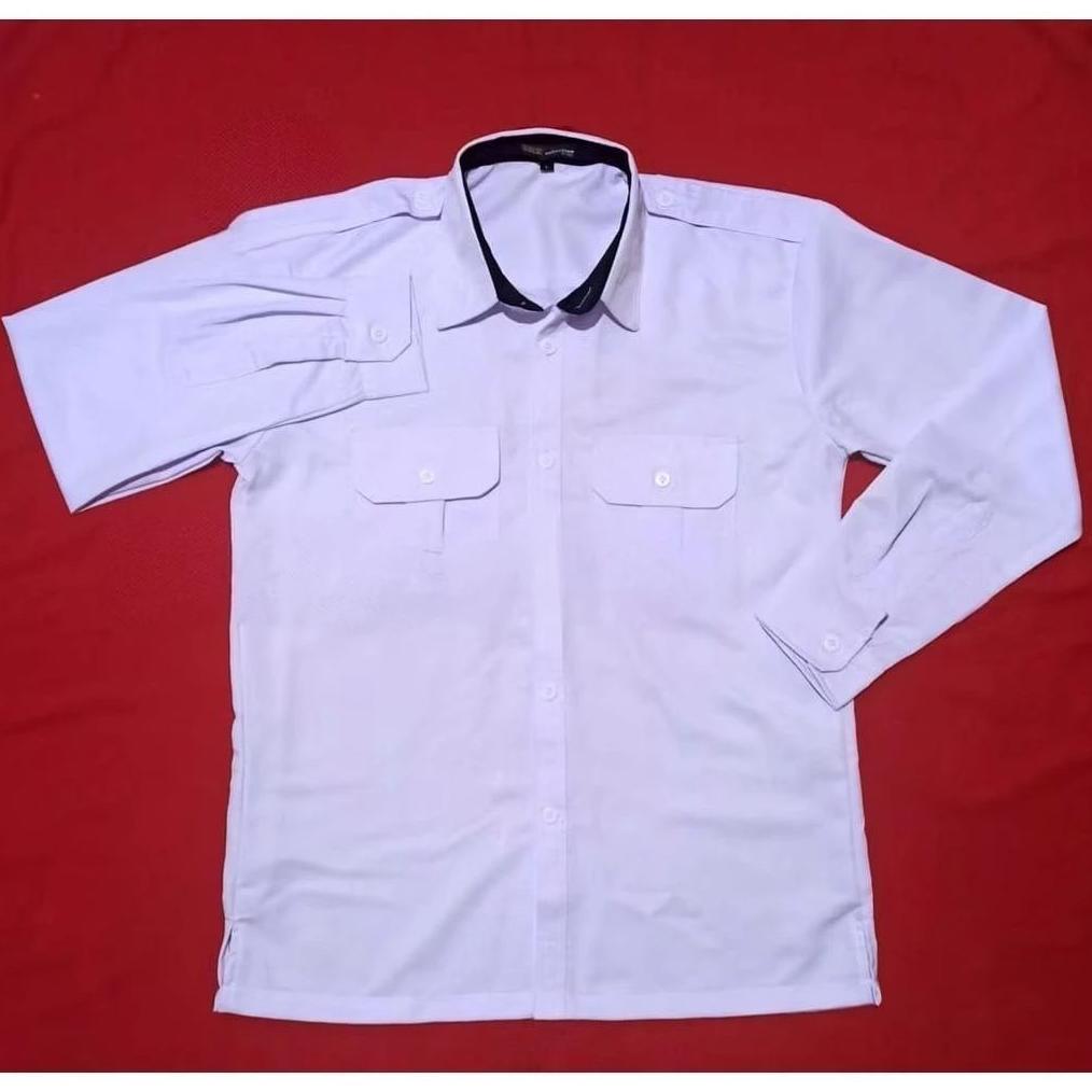 PALING LARIS Kemeja PDH Putih PNS Pria Terbaru kain toyobo, Seragam Dinas Lengan Pendek dan Lengan P