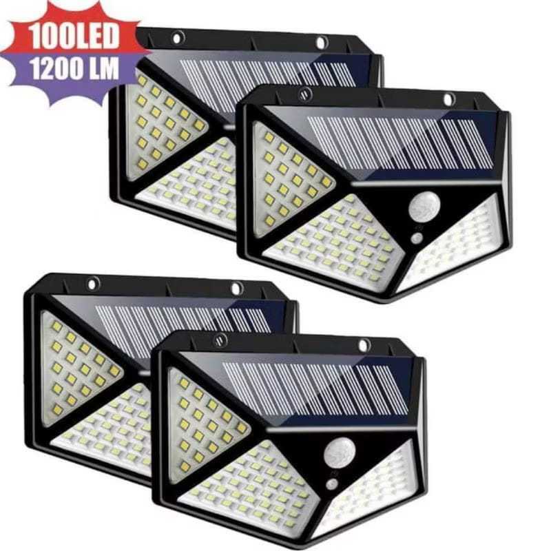 Lampu Solar Cell 100Led / Lampu Dinding 100Led /Lampu Taman Outdoor / Lampu Solarcell Tenaga Surya /