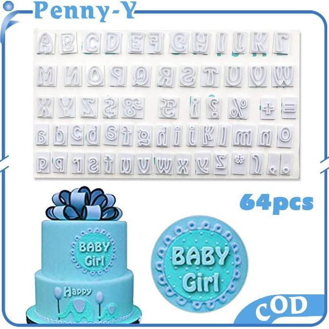 POALA Cetakan Huruf Fondant 64pcs / Cetakan Fondant / Cetakan Angka Fondant