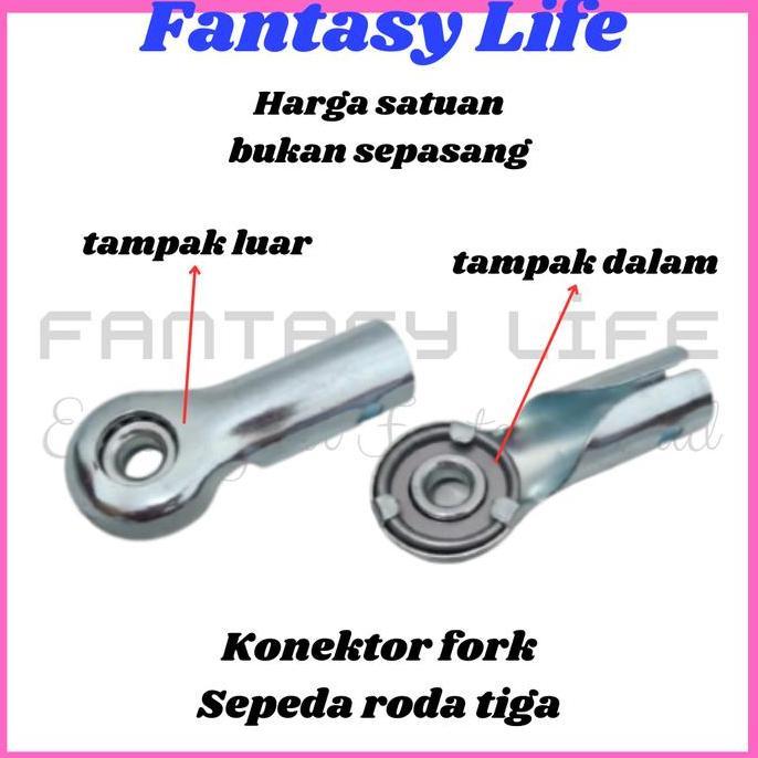 Murah Konektor plat besi adaptor tahanan ban depan ke fork sepeda roda tiga Non COD