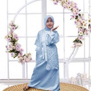 Lucianna Kid Gamis Pesta Anak-Anak Dress Set Cardi Outer Anak Tanggung Fashion Muslim Model Kekinian