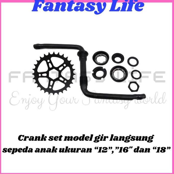 Murah Fantasy Crank set Crank Gir Langsung Sepeda Ukuran 16 12 16 18 sepeda anak Non COD