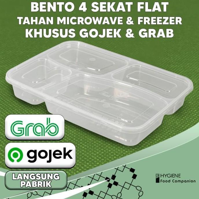 Thinwall Bento Sekat 4 Plastik - Kotak Makan Bento Thinwall Premium