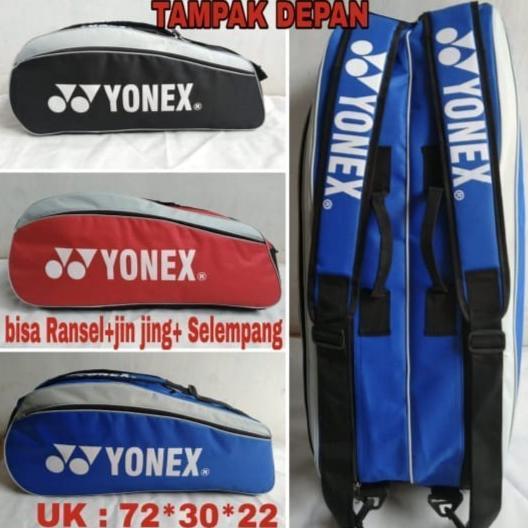 Tas Raket Badminton / Tenis Yonex (2 Ruang Besar + 1 Ruang kecil)