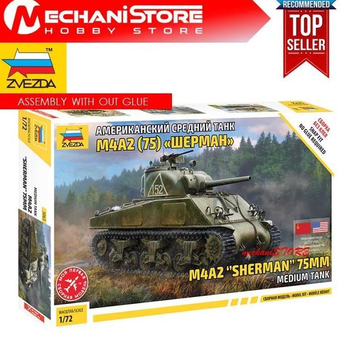 ZVEZDA 1/72 M4A2 "SHERMAN" 75MM Medium Tank